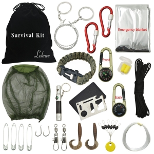 LEKNES Survival Kit Outdoor Emergency Survive Tool Pack for Camping Hiking Hunting Biking Climbing Traveling